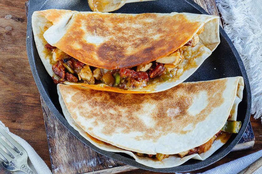 Quesadillas con Jamón Serrano y Chorizo Español